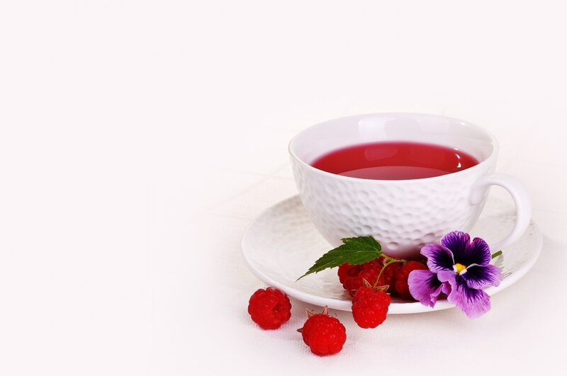 Cup of Tea with Raspberries