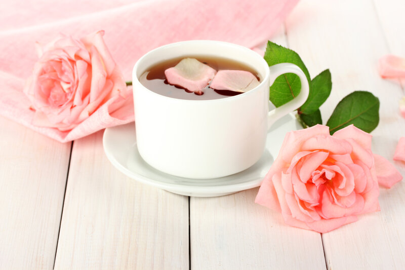 Cup of Tea with Rose Petals