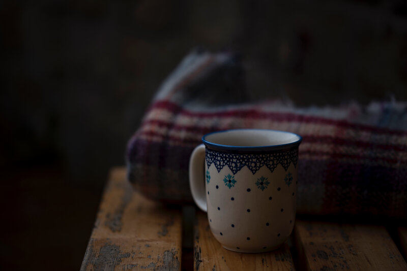 Cup on wooden table