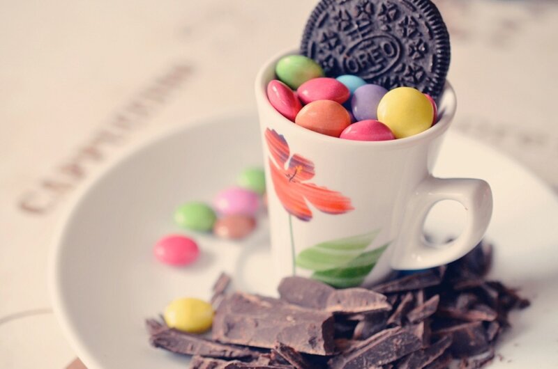Cup with Candies and Chocolate