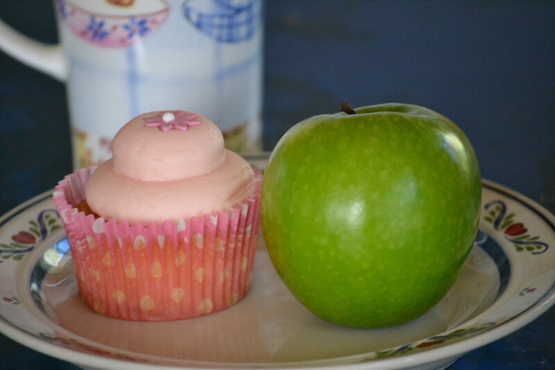 Cupcake and Green Apple