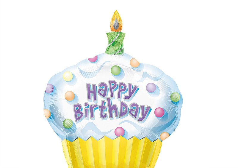 Cupcake-shaped Balloon — Yellow