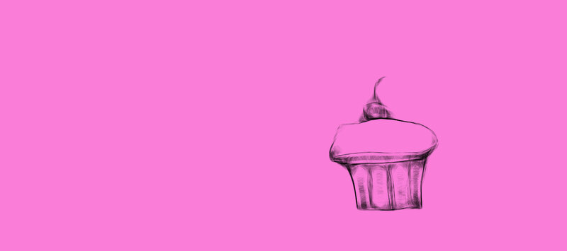 cupcake sketch on pink