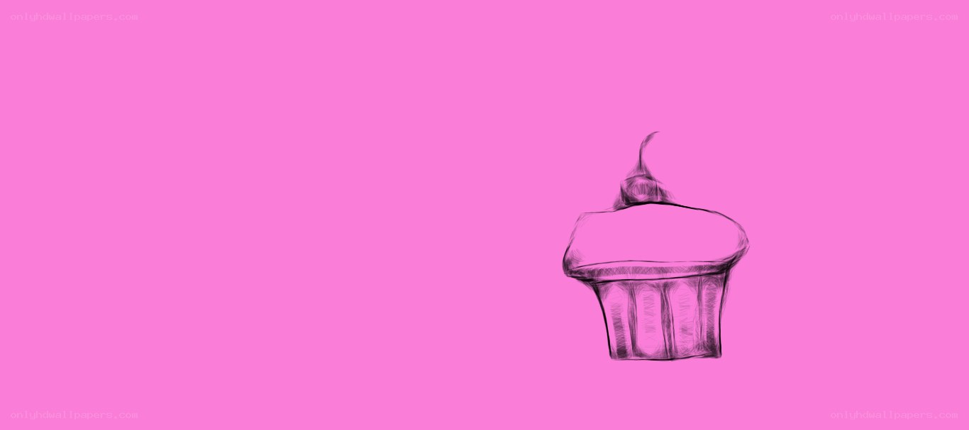 cupcake sketch on pink