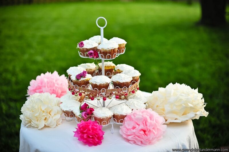 Cupcake Stand with Flowers