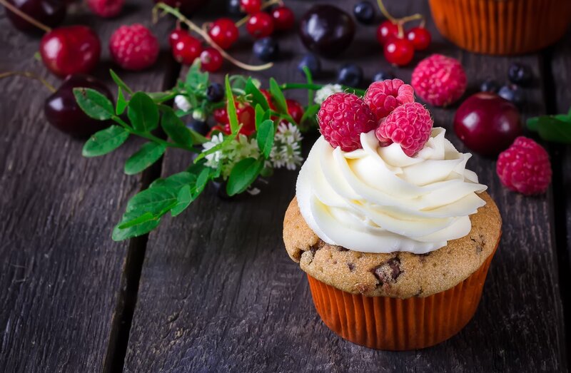 Cupcake with Berries