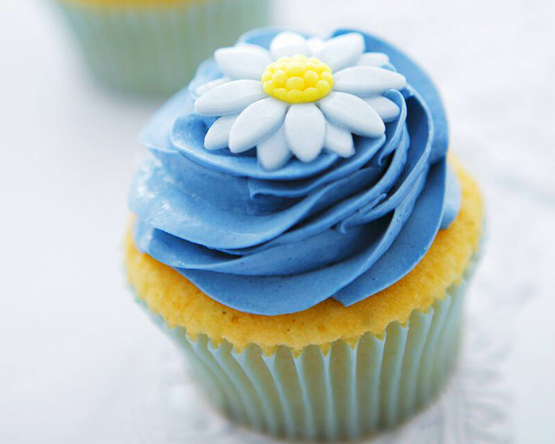 Cupcake with Blue Frosting — Calm