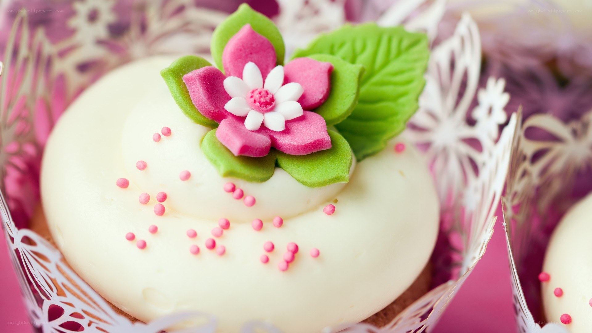 cupcake with flower decoration