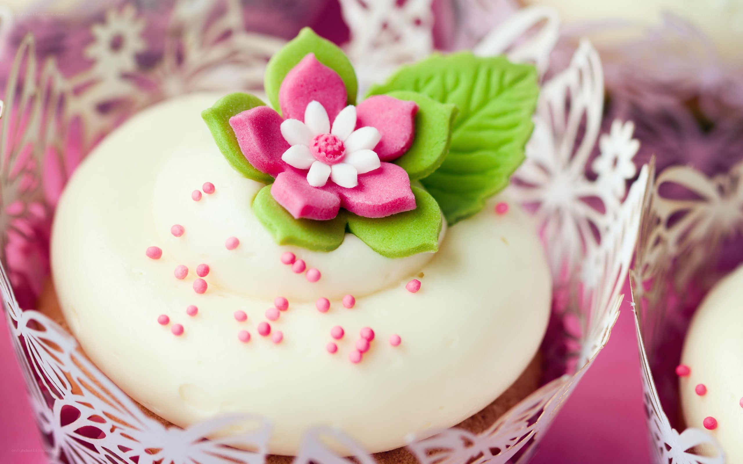cupcake with flower decoration