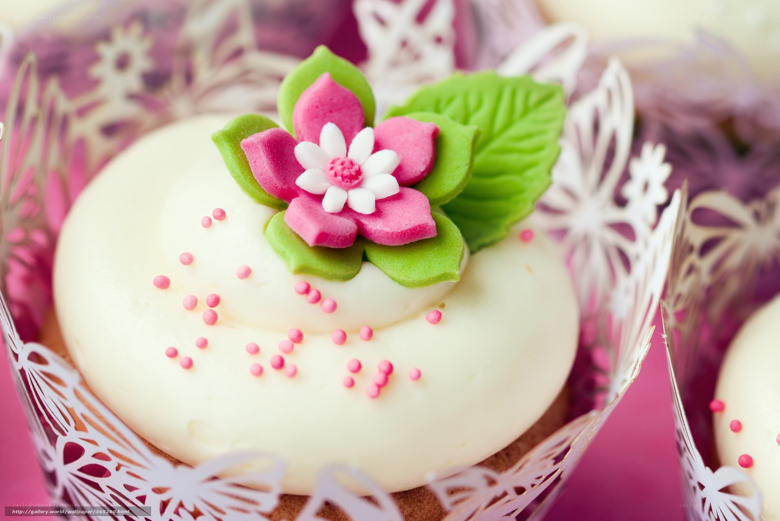cupcake with flower decoration