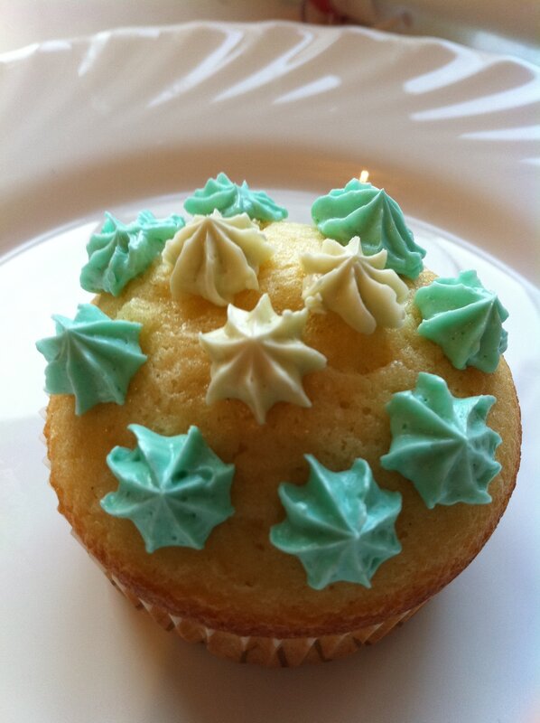 cupcake with frosting stars