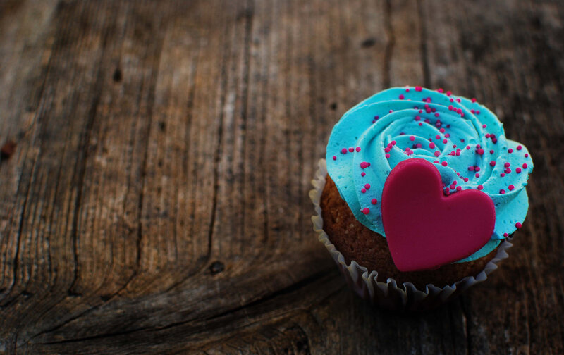 Cupcake with Heart Decoration