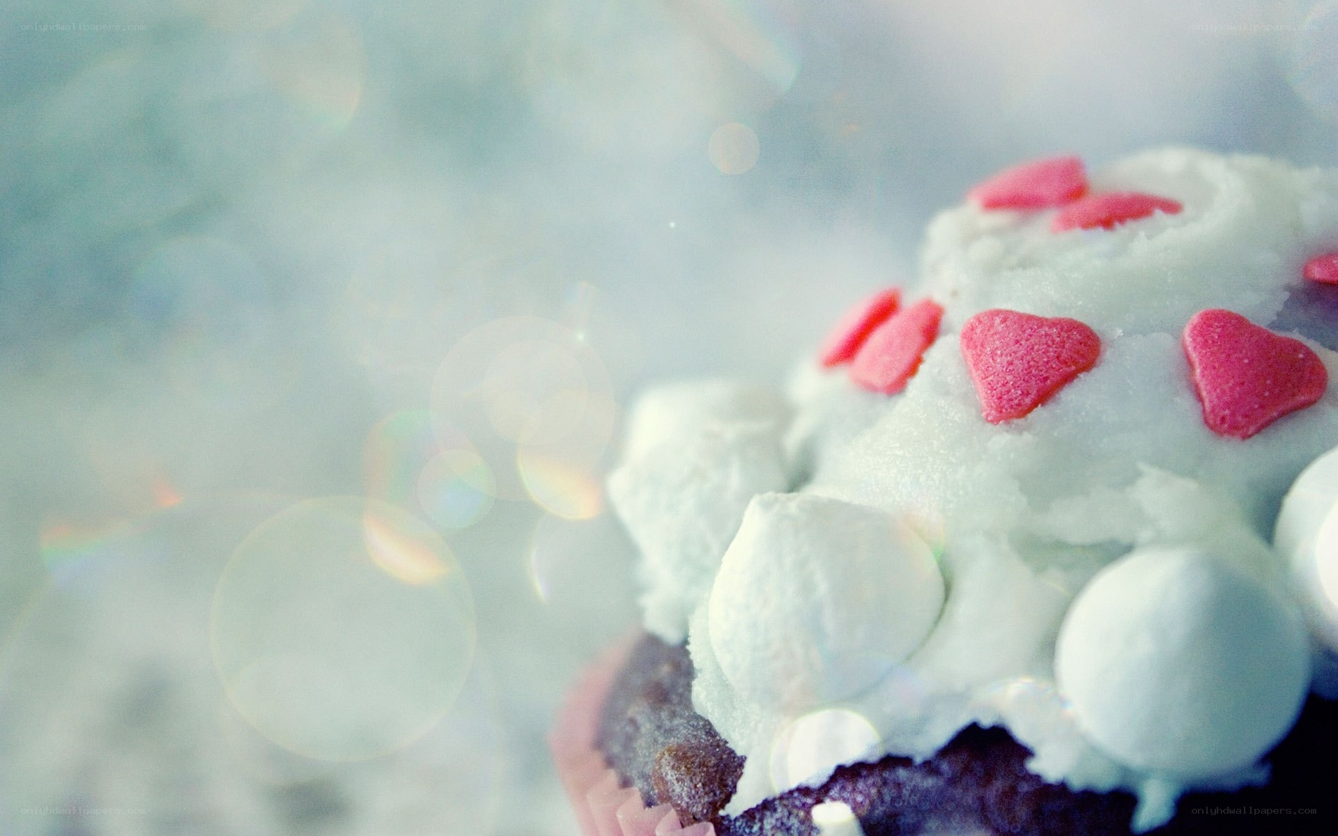 cupcake with heart sprinkles