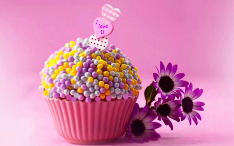 Cupcake with Heart Topper