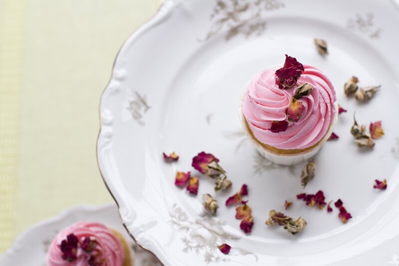 Cupcake with Pink Frosting — Elegant