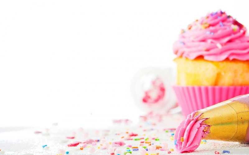 Cupcake with Pink Frosting — Festive