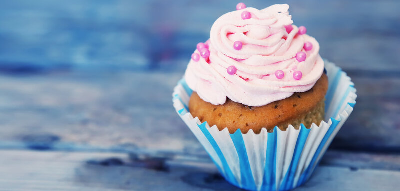 Cupcake with Pink Frosting — Sweet, Photograph