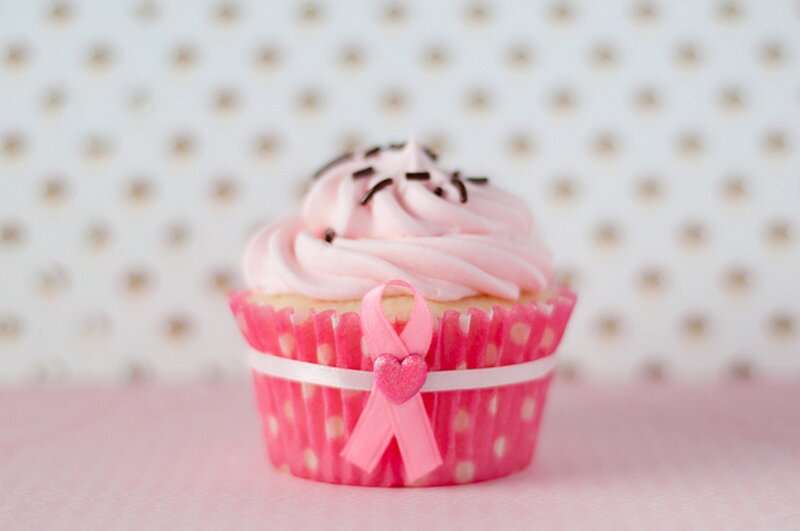 Cupcake with Pink Ribbon