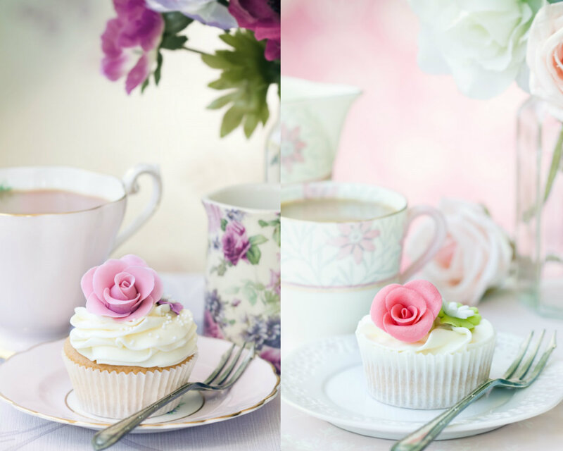 Cupcake with Pink Rose — Serene, Afternoon