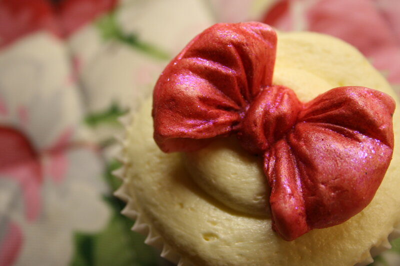 cupcake with red bow