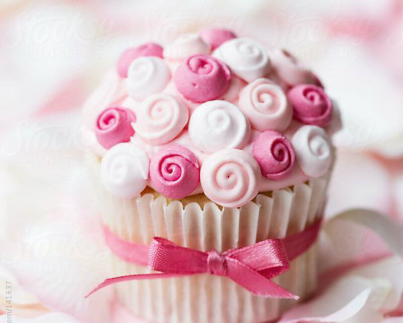 Cupcake with Rose Decorations