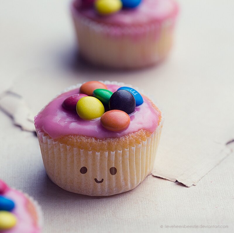 Cupcake with Smiley Face