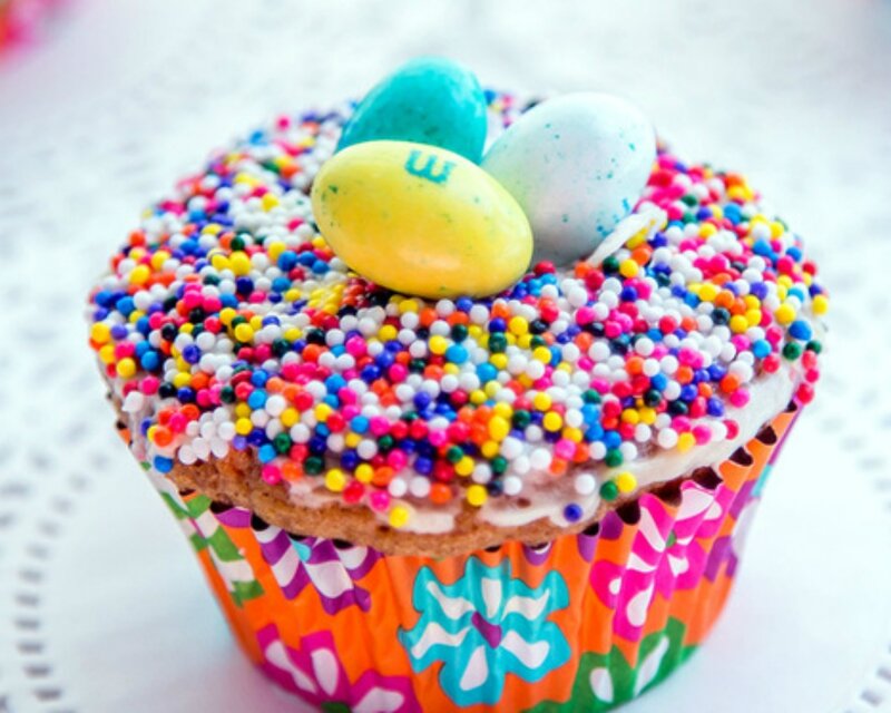 Cupcake with Sprinkles — Orange