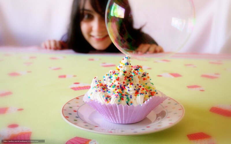 Cupcake with Sprinkles — Yellow, Playful, Photograph