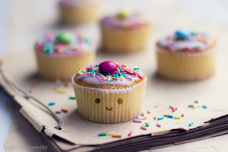 Cupcake with Sprinkles — Yellow