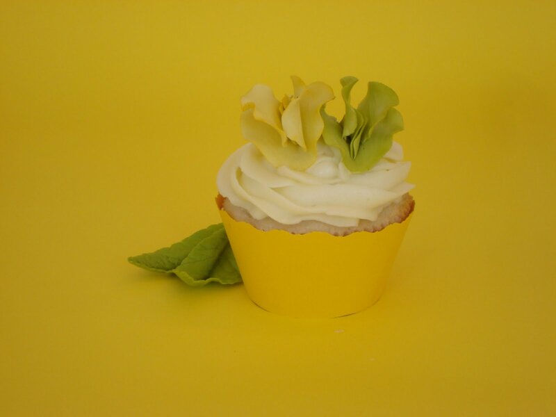 Cupcake with White Frosting — Yellow