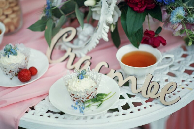 Cupcakes and Tea on Table
