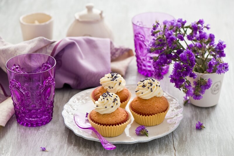 Cupcakes on a Plate — Purple