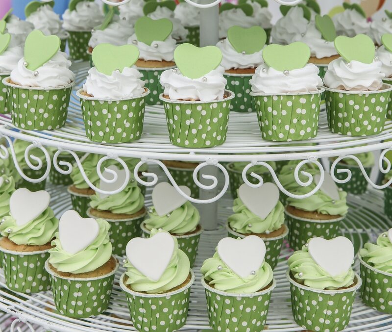 Cupcakes on Tiered Stand — Green