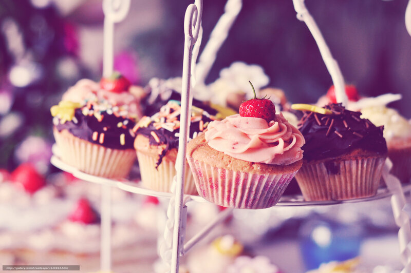 Cupcakes on Tiered Stand — Pink, Sweet