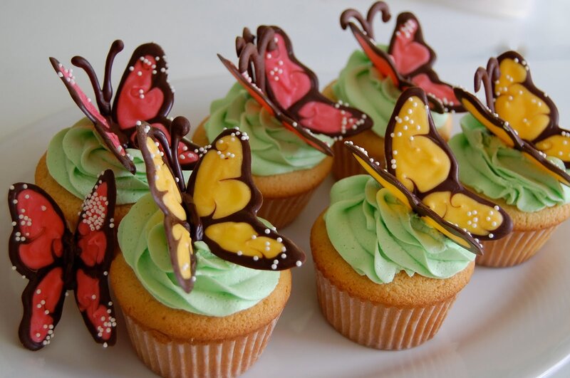 Cupcakes with Butterfly Toppers