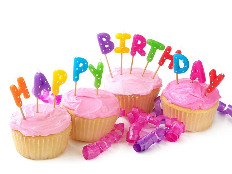 Cupcakes with Candles — Pink