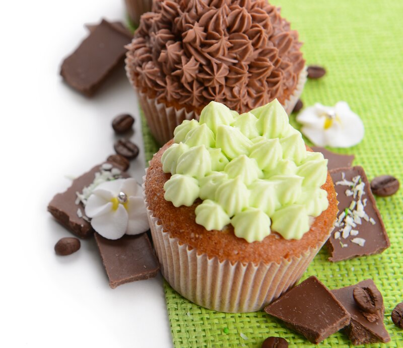 Cupcakes with Frosting — Green