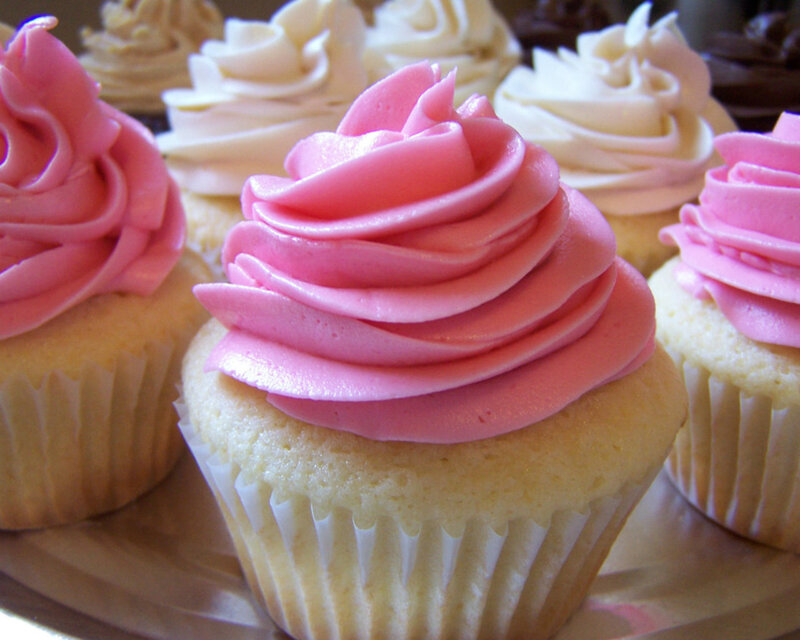 Cupcakes with Frosting — Pink, Sweet