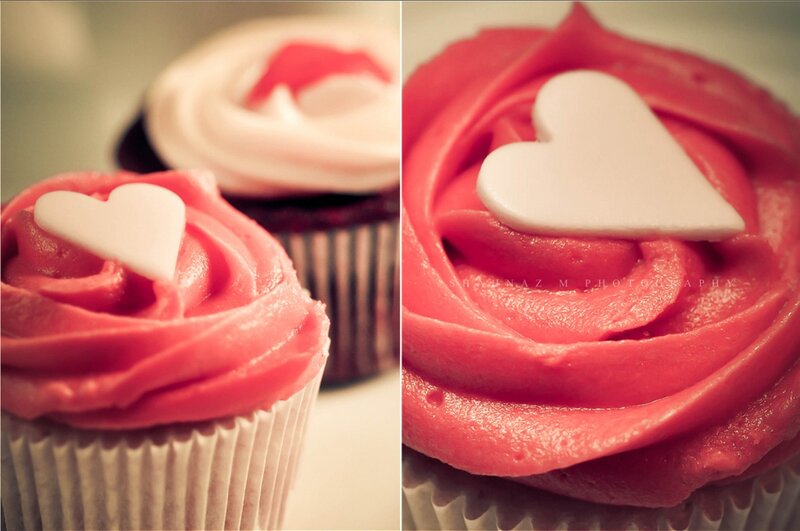 Cupcakes with Heart Decorations — Pink