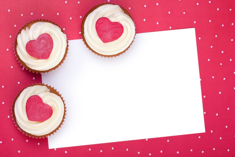 Cupcakes with Heart Decorations — Red, Festive