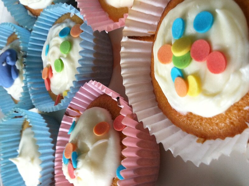 Cupcakes with Sprinkles — White, Festive