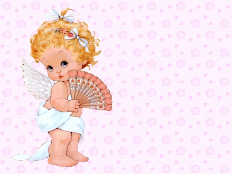 Cupid Angel Holding Fan