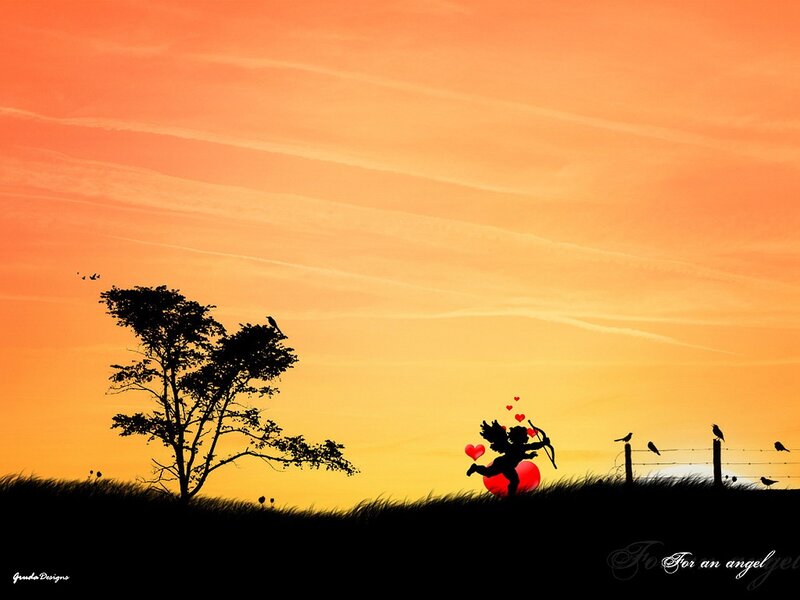 Cupid at sunset