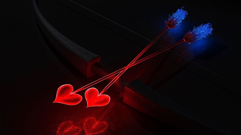 Cupid's bow and arrows