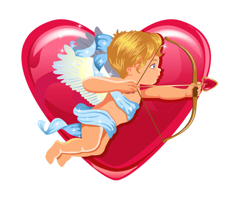 Cupid with Bow and Arrow — Red