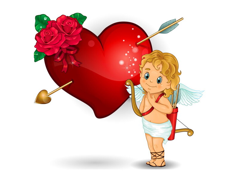 Cupid with Heart — Red