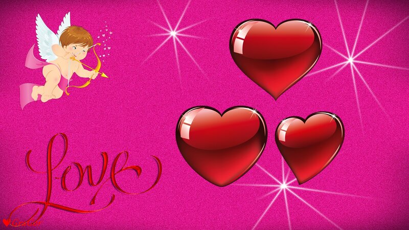 Cupid with Hearts — Pink