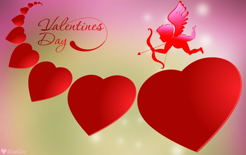 Cupid with Hearts — Red