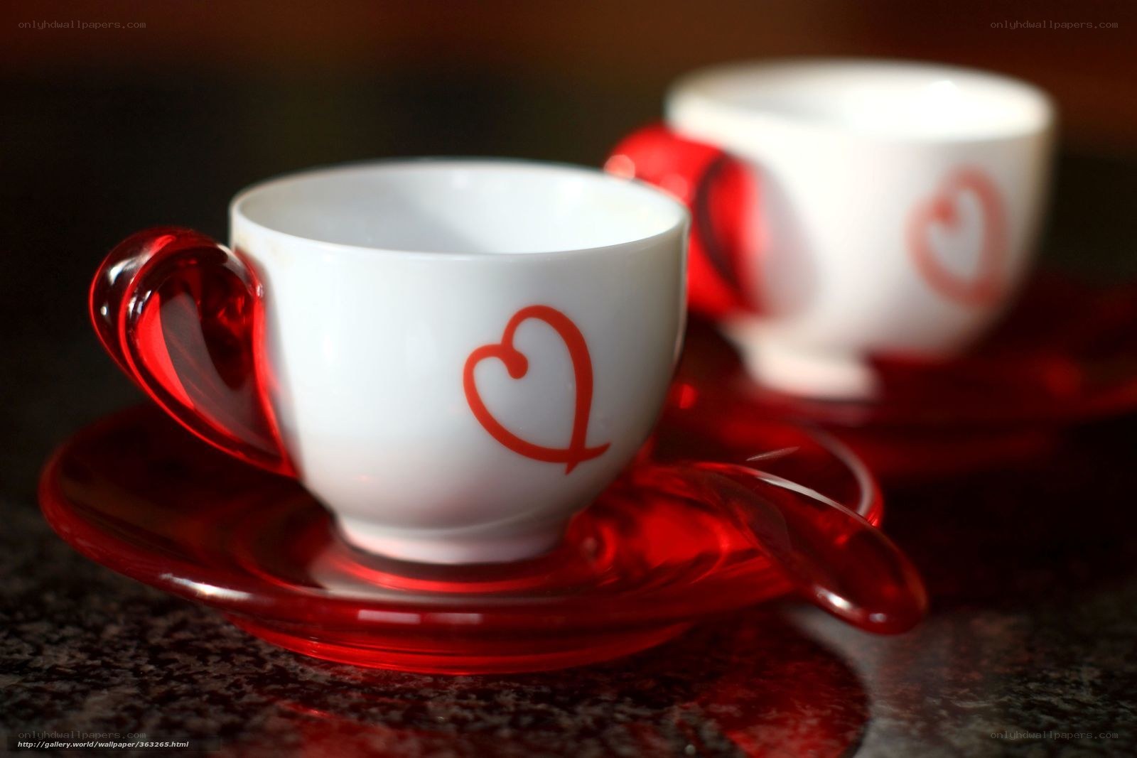 Cups with heart design