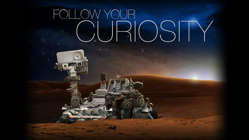 Curiosity Rover on Mars — Brown, Dramatic, Sunset, Digital Art